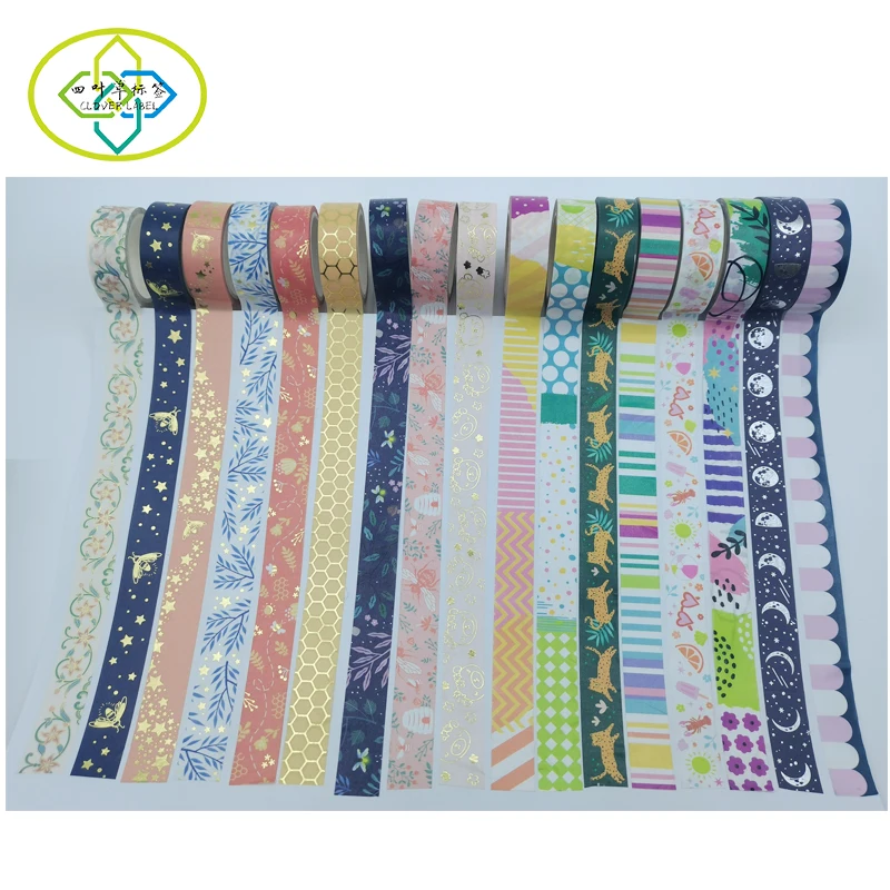 Custom Printing Colored Decoration Adhesive Paper Masking Washi Tapes