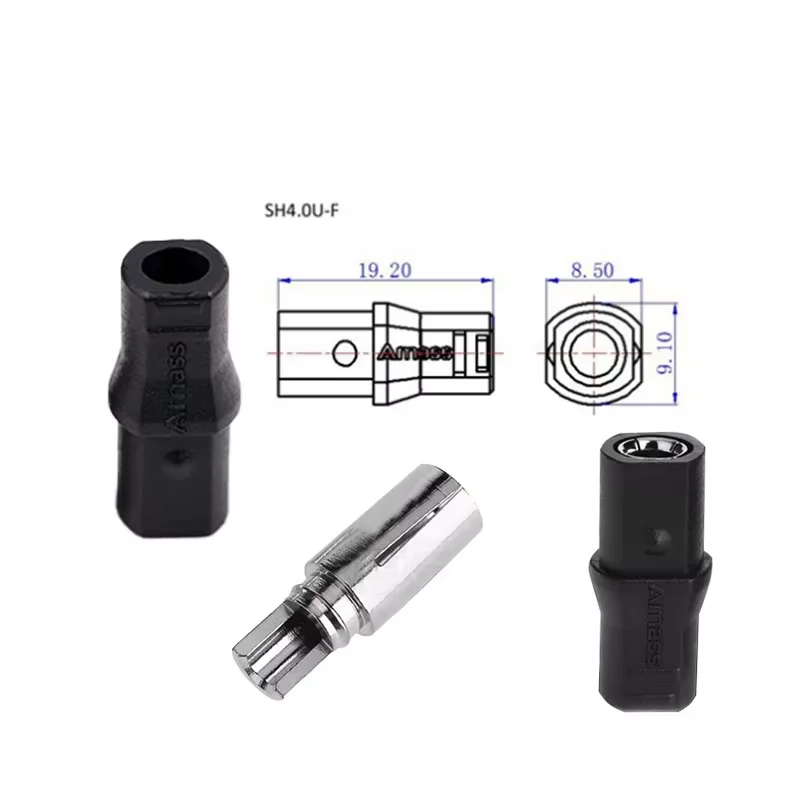 Amass Sh4.0u Single Pole Connector 4.0mm Nickel Plating Sh4.0u-m Sh4.0u-f Banana Plug Adapter With Black Sheath