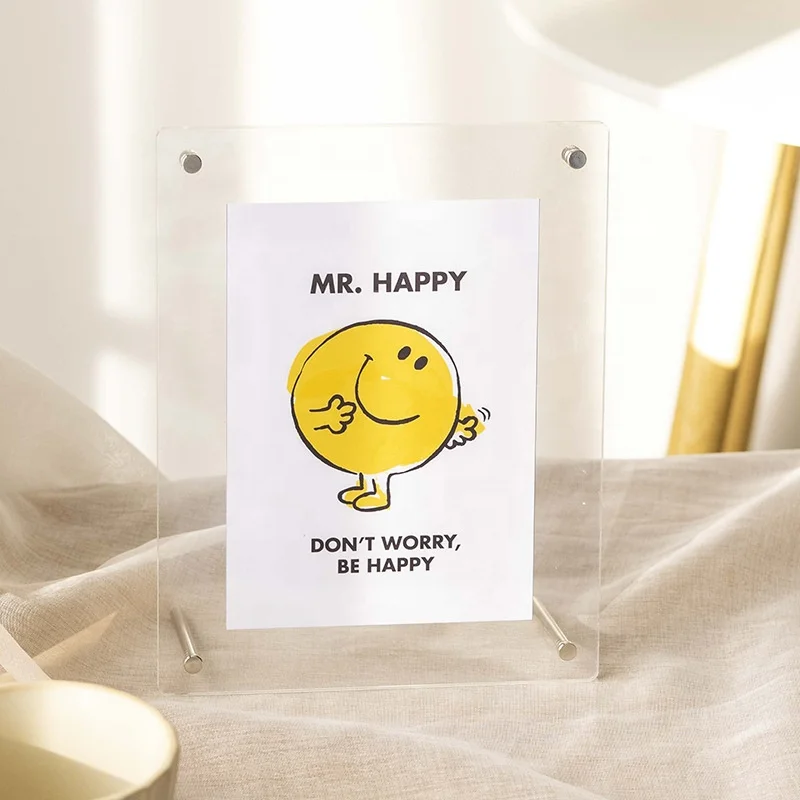 Acrylic photo frame table 6-inch postcard photo display A4 poster frame double-sided transparent 7810 wall hanging ins