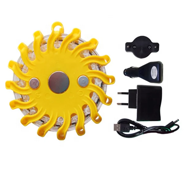 6 Emergency Roadside Flares Kit LED Safety Strobe Road Warning Light Highway Beacon Alert Flare With Magnetic Base