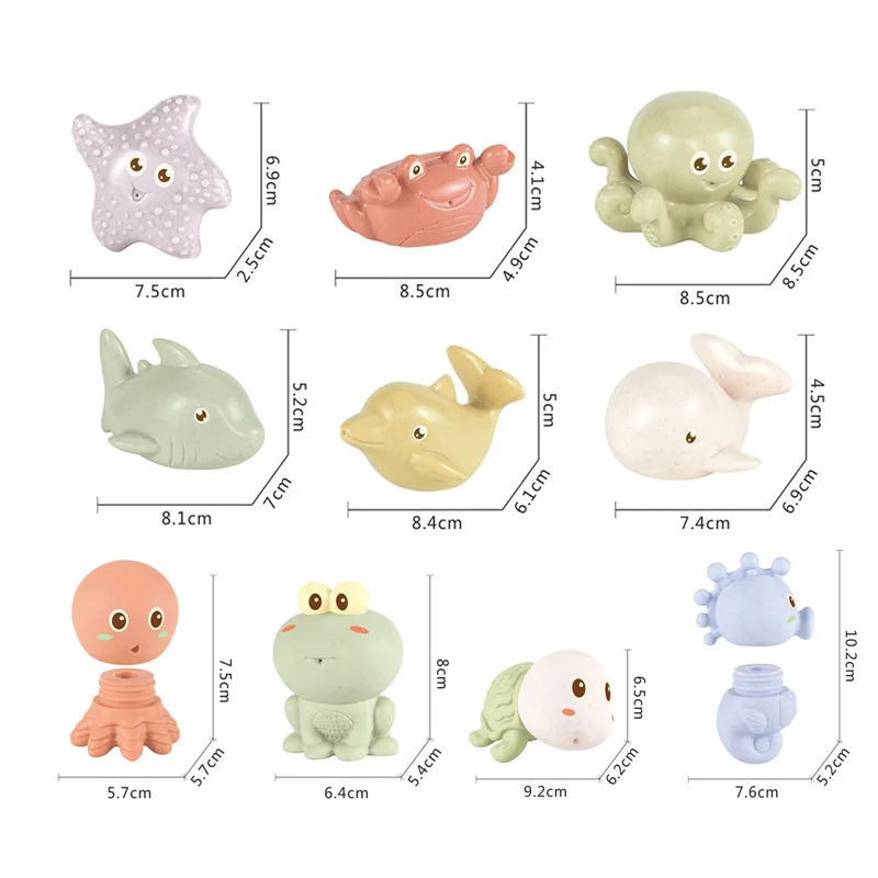 Baby Soft Stacking Building Blocks Squeeze Balls Toys Animals Shapes For Teething Chewing Bath Cups Gift.