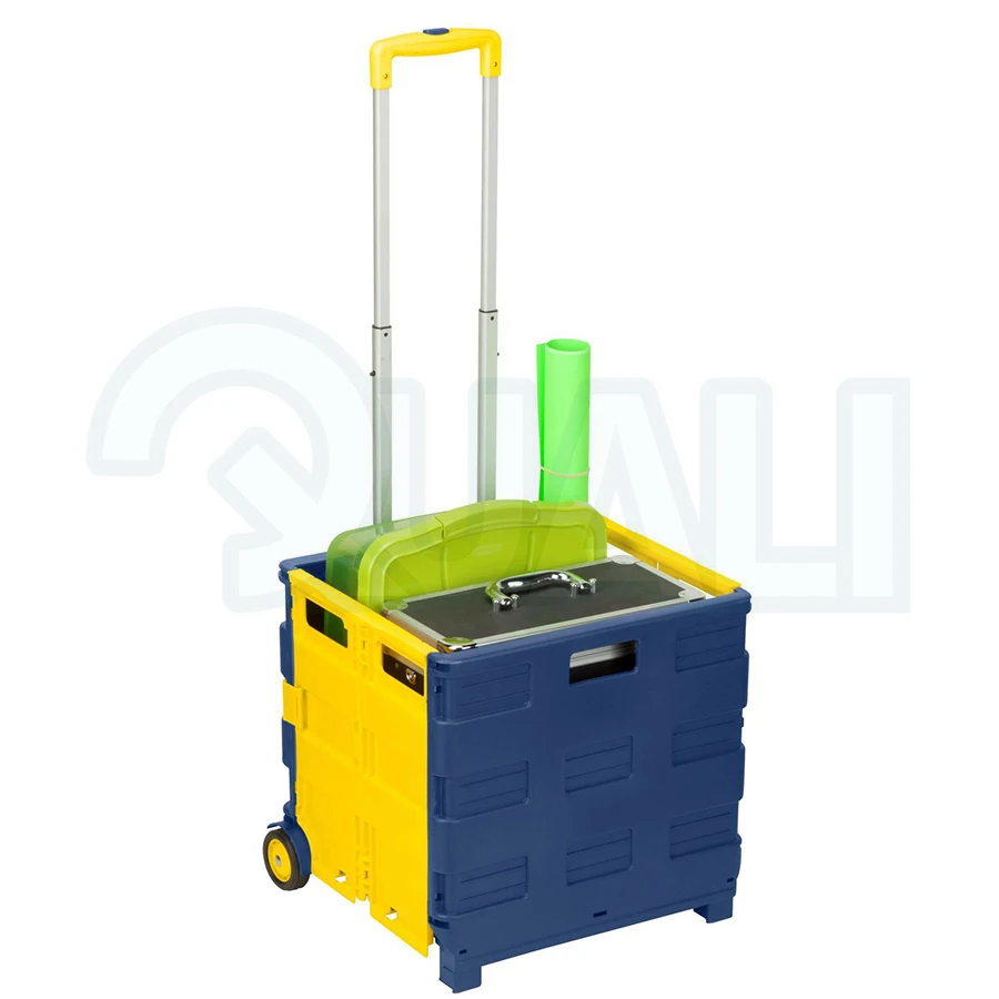 35kg Load Folding Market Trolley PRO Plastic Folding Trolley With Telescopic Aluminium Handle