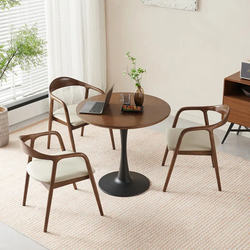 Coffee Table Customize Europe Style  Dining Table Round Metal Wood Home Furniture Cafe Table