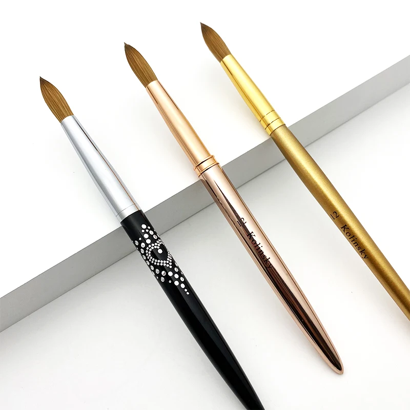 Available USA High Quality Nail Kolinsky Acrylic Brush 16 18 Fluffy Nail Brush Acrylic Powder Application