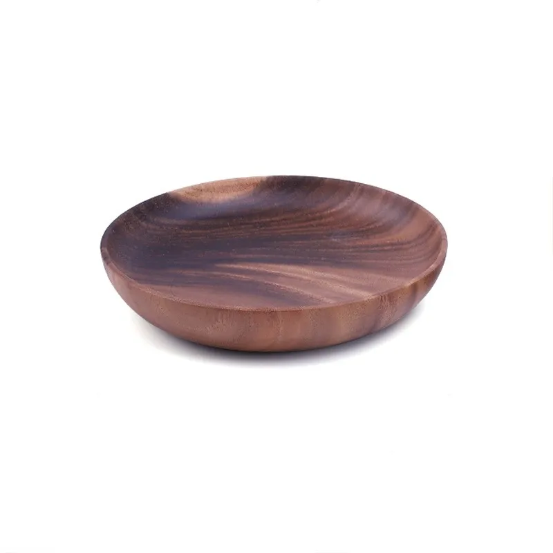 Acacia wood whole Plate Size number dish salad plate Rice bowl household hotel kitchen utensils