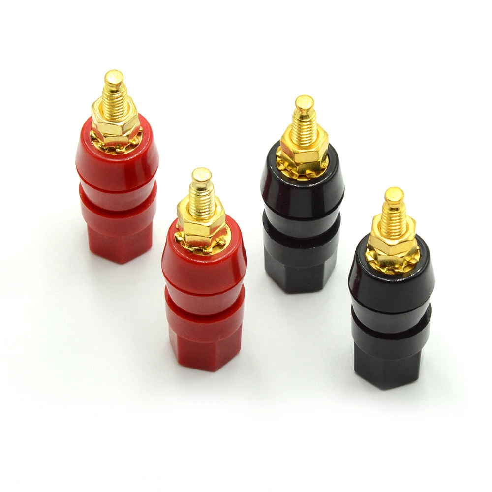 Terminals Red Black Connector Amplifier Terminal Binding Post Banana Speaker Plug Jack Adapter Socket