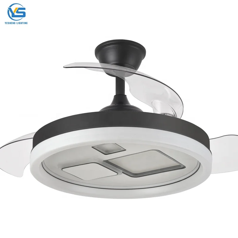 Y036 Modern remote control 42 inch bladeless 110/220v ceiling fans with lights lamp led designer luz con ventilador oculto techo