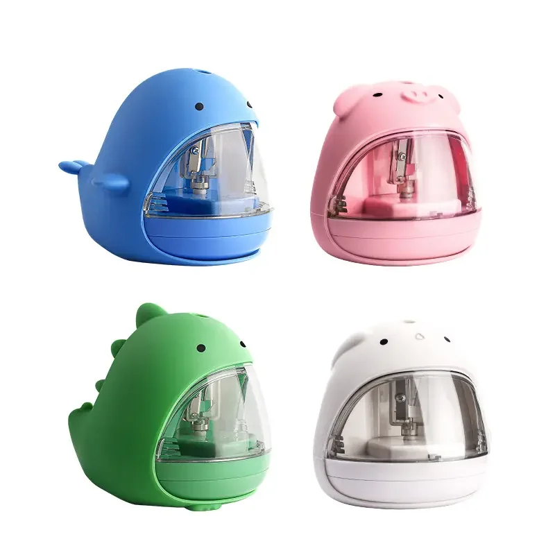 New design Wire Pencil Sharpener  Cute Dinosaur Shape Electronic Pencil Sharpener For School Stationery Student  With Battery