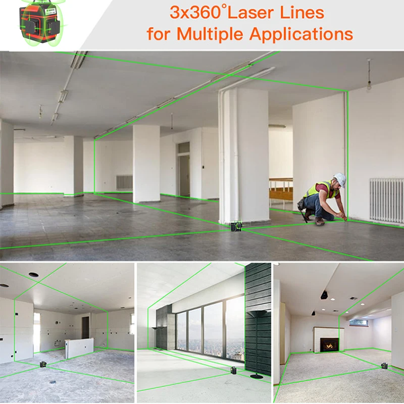 
12 lines 3Dred low multi green in china automatic floor cross multi self leveling 360 land laser level 