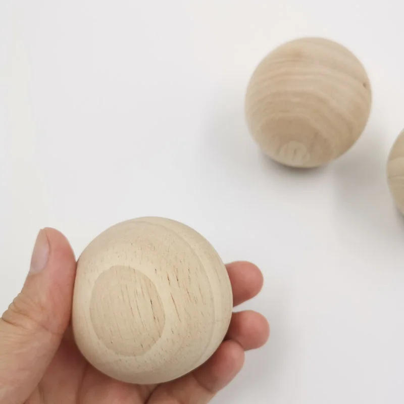 custom Natural Decorative  50mm diameter  rubber  Wooden Balls