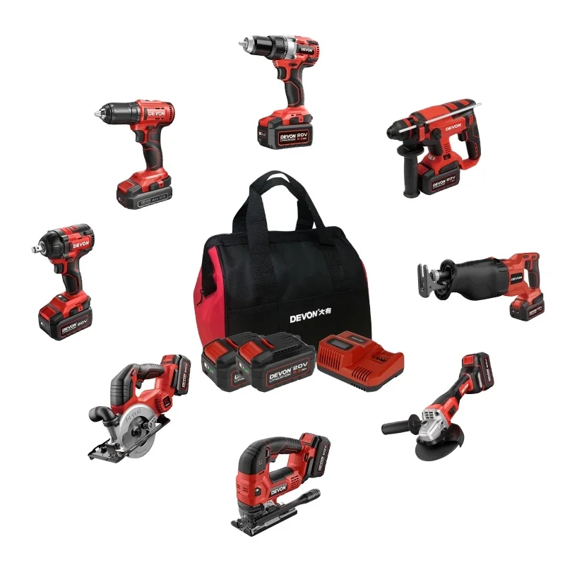 Devon 20V 4.0/5.0/8.0Ah Battery Cordless Brushless Tools Set Combo Kits Set