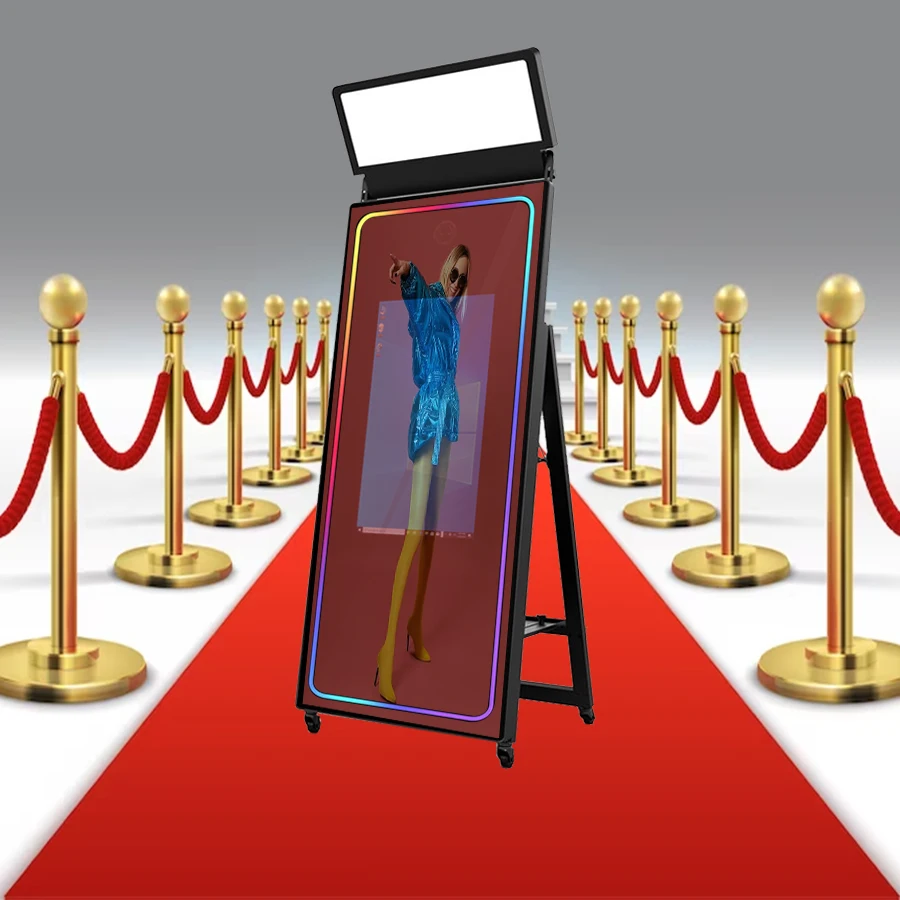 70 Inch Magic Interactive Selfie Photo Mirror Booth Machine For Party Or Wedding