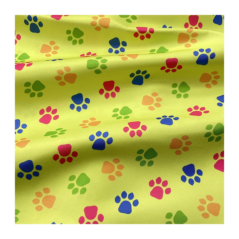 Chinese Manufacturer 100% Polyester Digital Printing Dog Paw Print Pattern Fabric Nurse Wear Material Turban Skirt Fabric