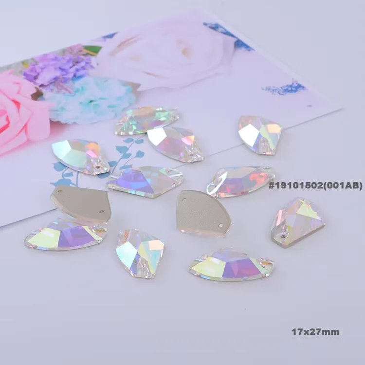 YIZE wholesale galactic cut 9x14mm sew on ab rhinestones multiple size rhinestones sew-on crystal rhinestones for clothes