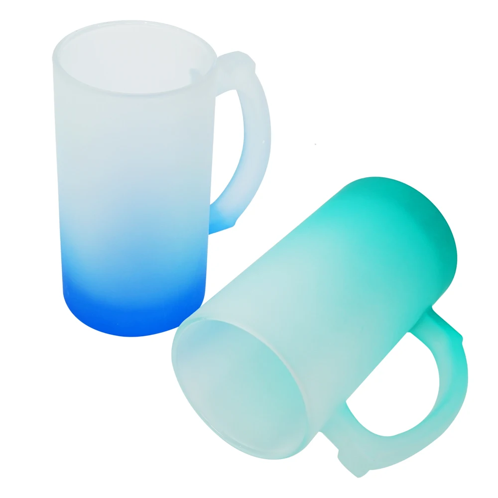 Hot Sale Big Volume Beer Glasses Frosted Whiskey Mug 16oz Beer Glass Cup Liquor Glass Mug with Handle