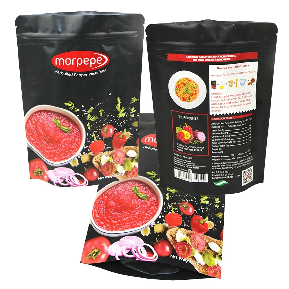 Custom Sterilized Food Retort Pouch Pre-Cooked Meals Soups Sauce Baby Food Packaging Retort Bags