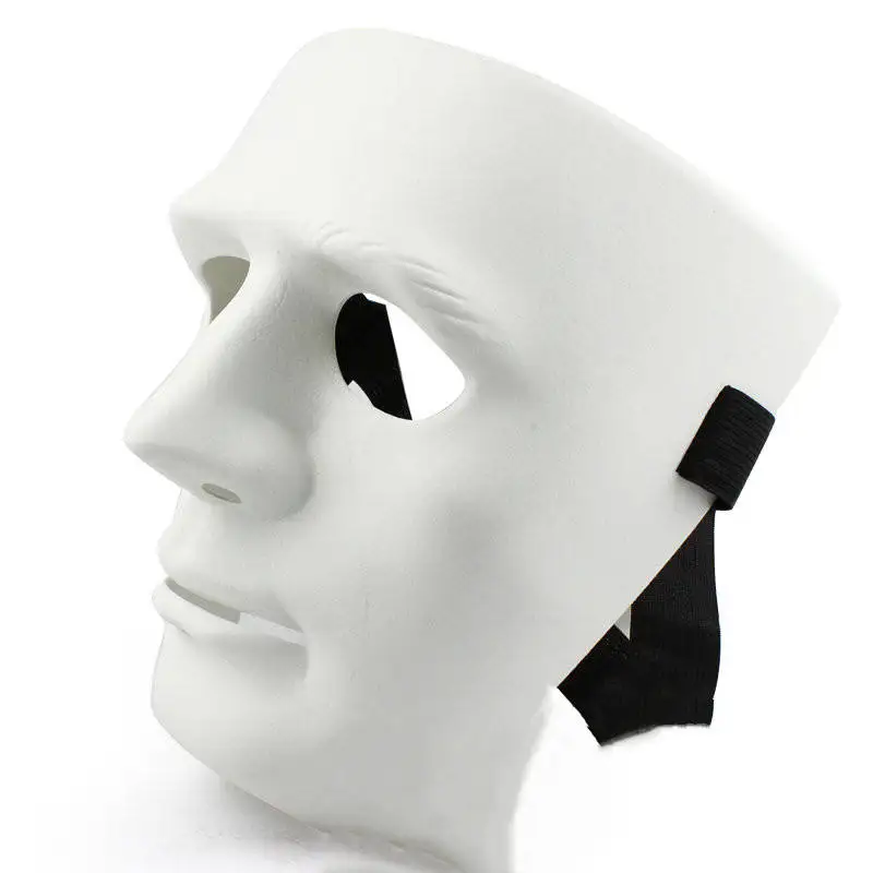 ZJFIT Halloween Masquerade Dancer Ghost Step Street Dance Mask Hip Hop White Ball Full Face Mask