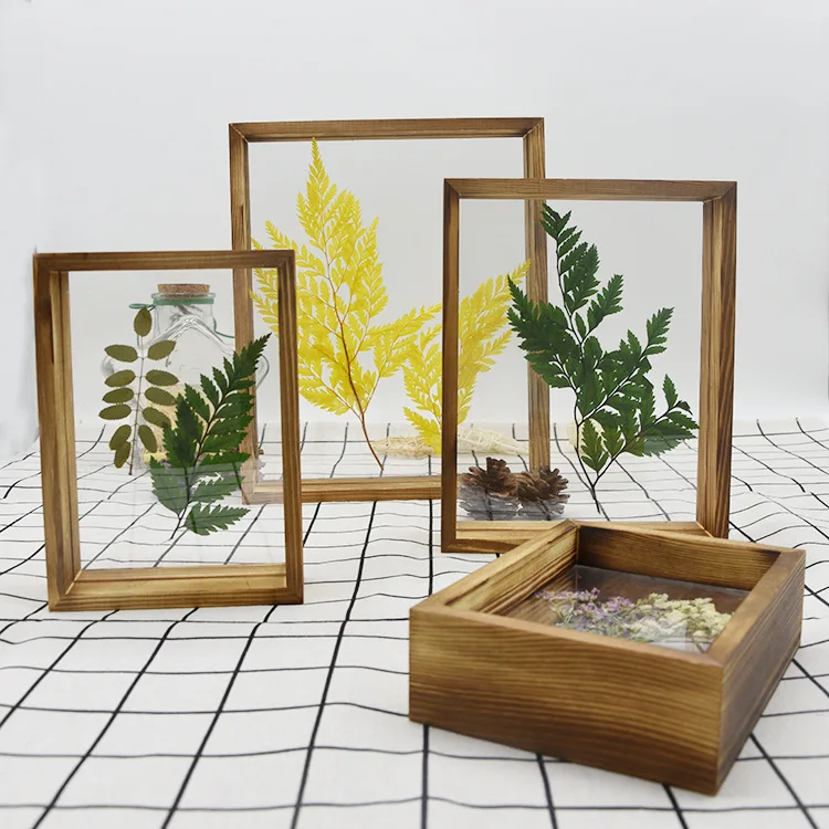 
Three-dimensional Plant Leaf Butterfly Specimen Frame Photo European-style Double-sided Transparent Glass Photo Frame 