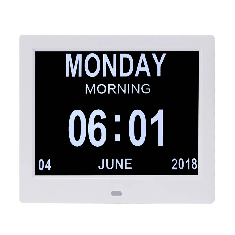 8 Inch Day Clock Calendar for Memory Loss Alzheimers Dementia Patients Elderly Seniors digital alarm day time clock