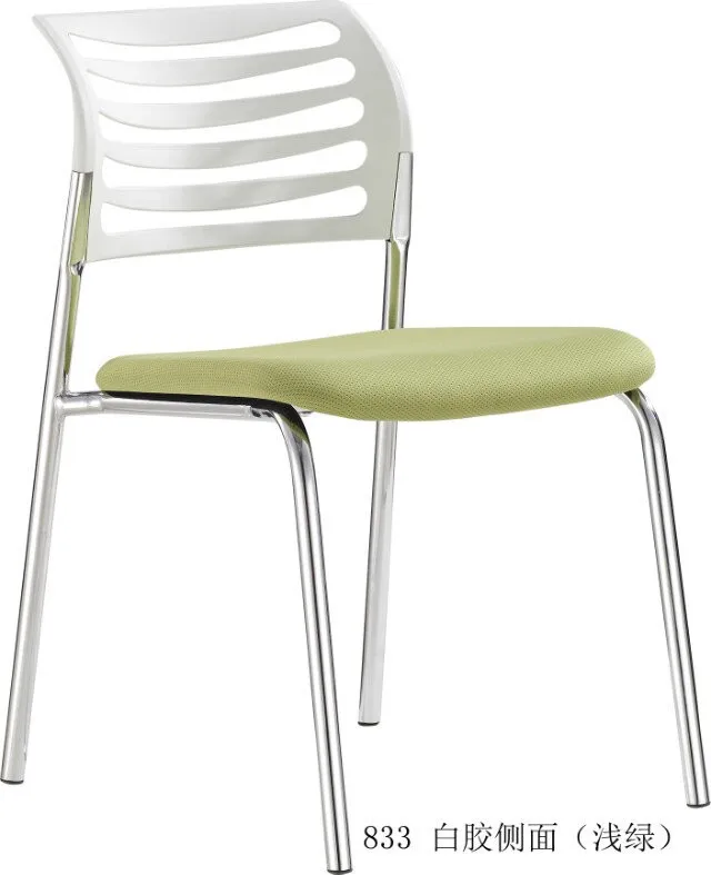 Training room simple stackable soft seat plastic training office chair with 4 legs