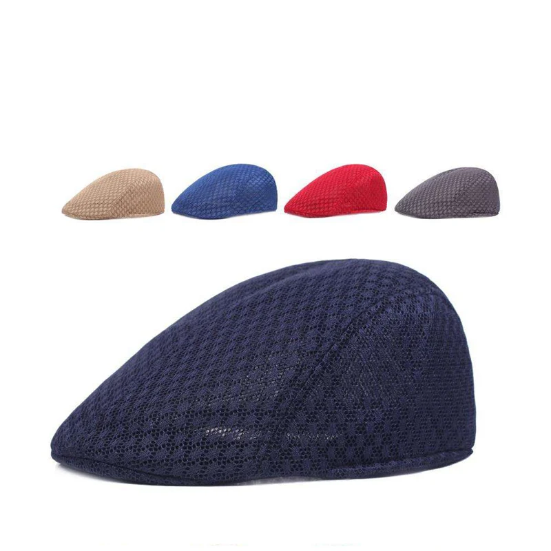 Summer Mesh Men Golf Driving Flat Cabbie Newsboy Gatsby Duckbill Cap Vintage Beret Ivy Hat