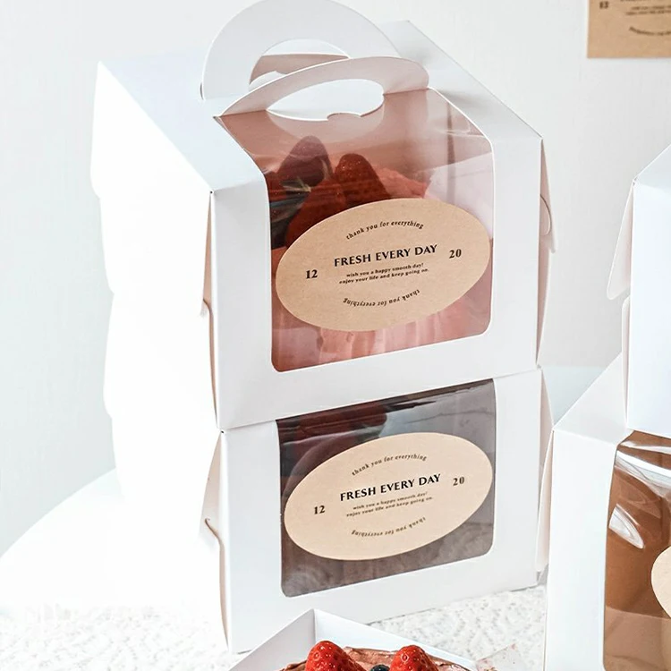 Wholesale recyclable 2 4 6 pieces of brown paper dessert cupcake boxes Food grade cupcake boxes with Window