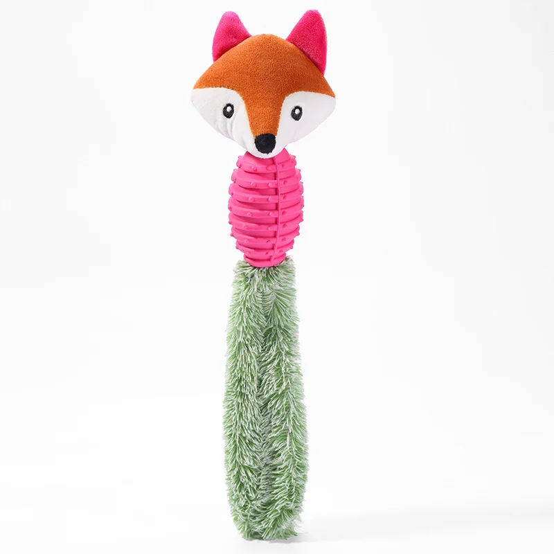 Hot selling Manufacturer Wholesale Frog Fox Squirrel Sounding Interactive TPR Plush Dog Chew Toys