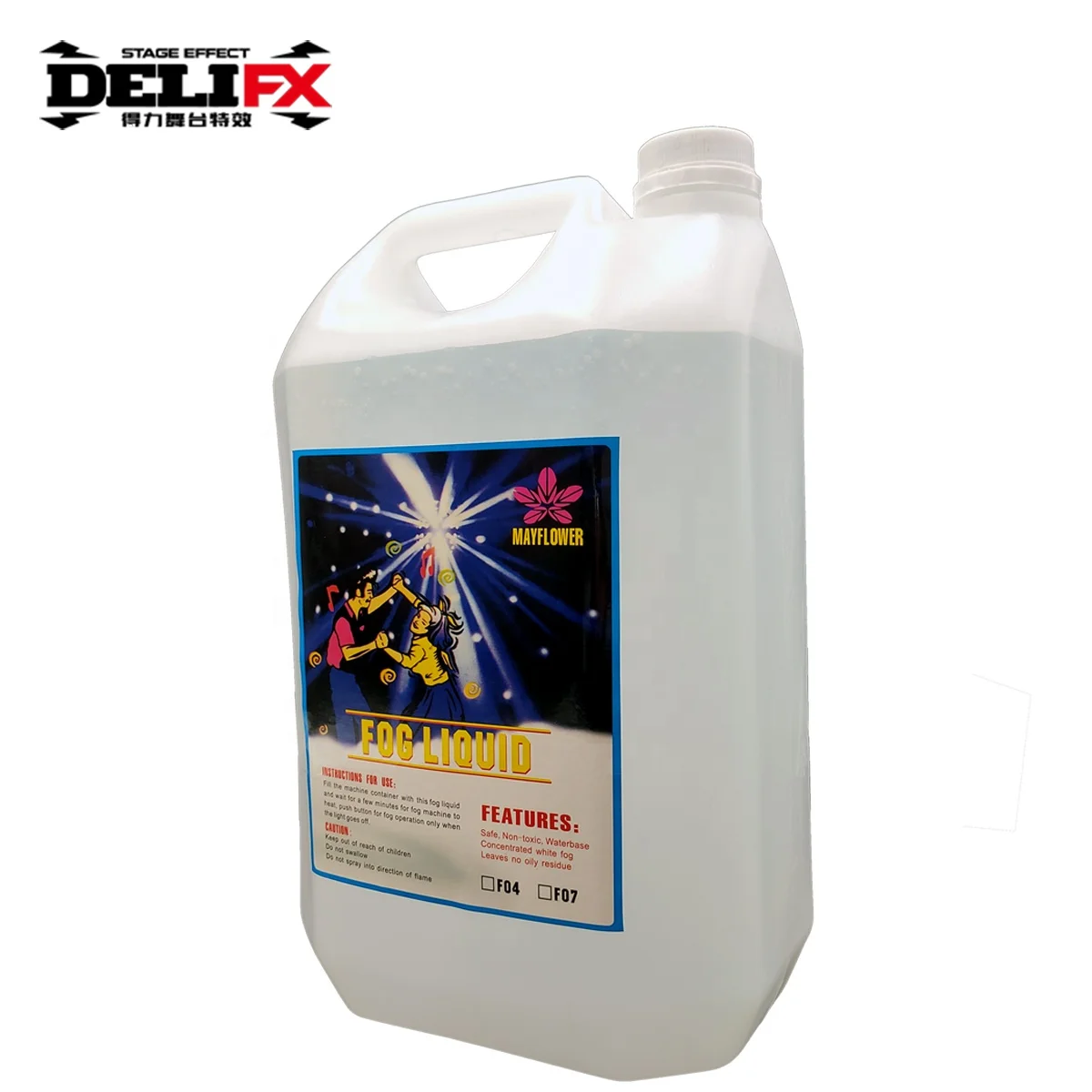 MSDS Certification Excellent Quality May Flower Water Based Medium Density Smoke Fog Oil 5L Long-lasting Atomizing Fluid Juice