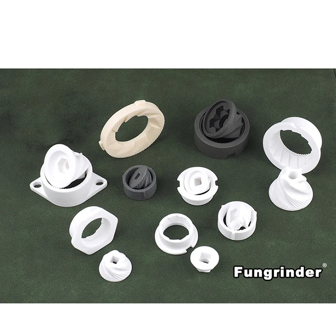 High strength white ceramic burr for spice grinder, Factory Supply 95 al2o3 sliver ceramic mechanism of pepper mill