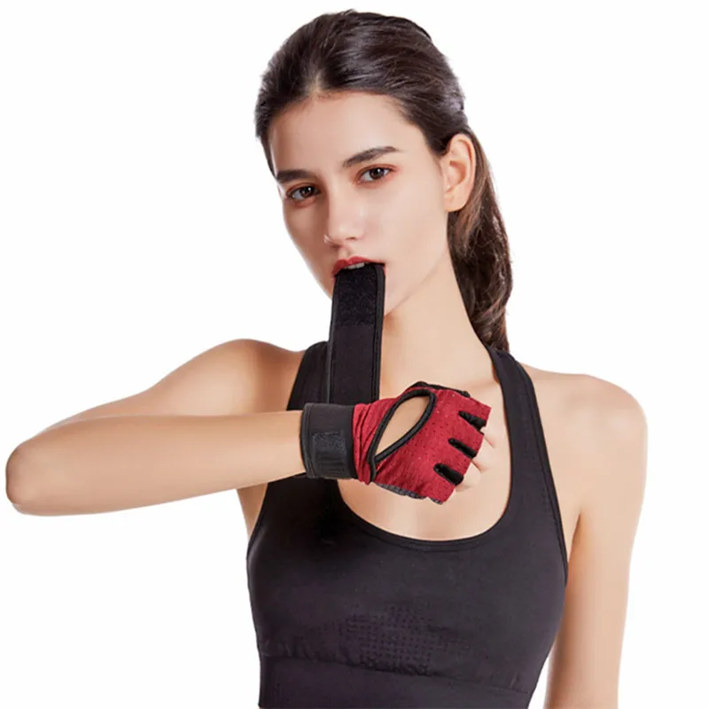 Adjustable fingerless gloves Sweat absorption hand protector cycling gloves yoga fishing Half sports gloves