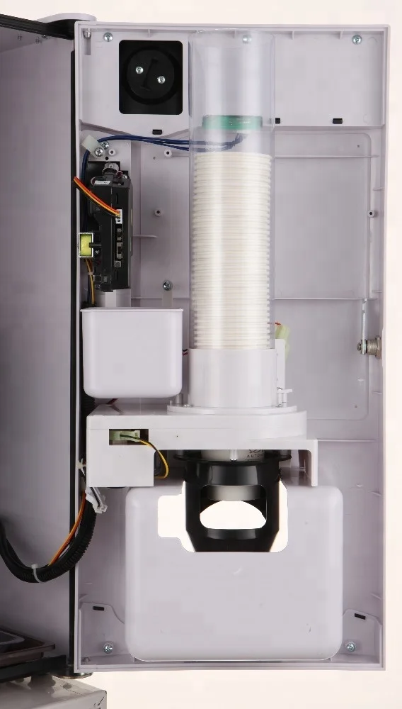 Automatic easily used coffee vending machine with cup dispenser for shopping street