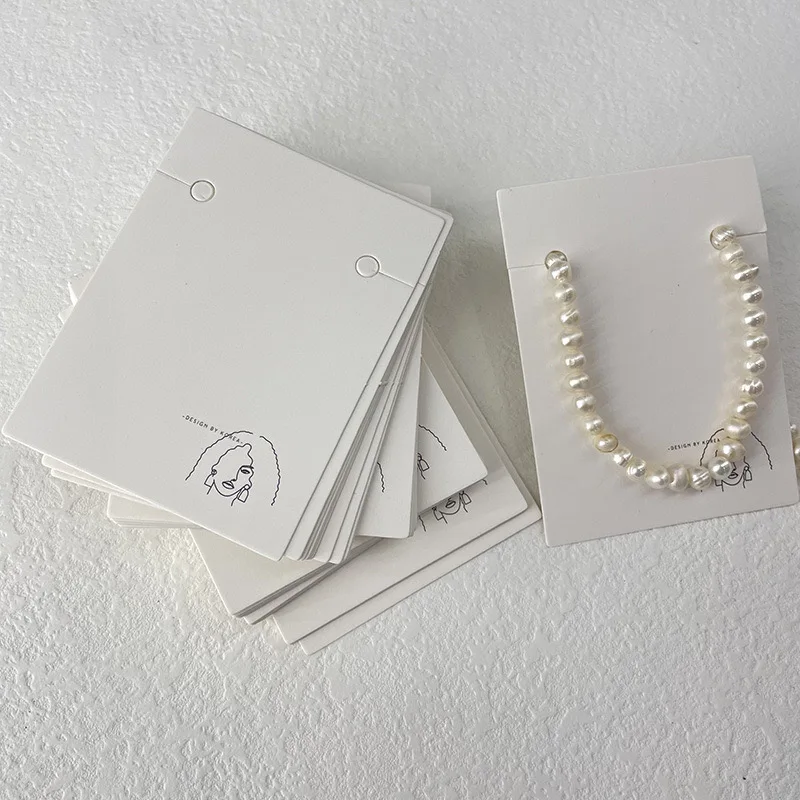 Custom Printing Gold Foil Logo Ivory Card Paper Jewelry Packaging And Display Earring Ring Necklace Cards