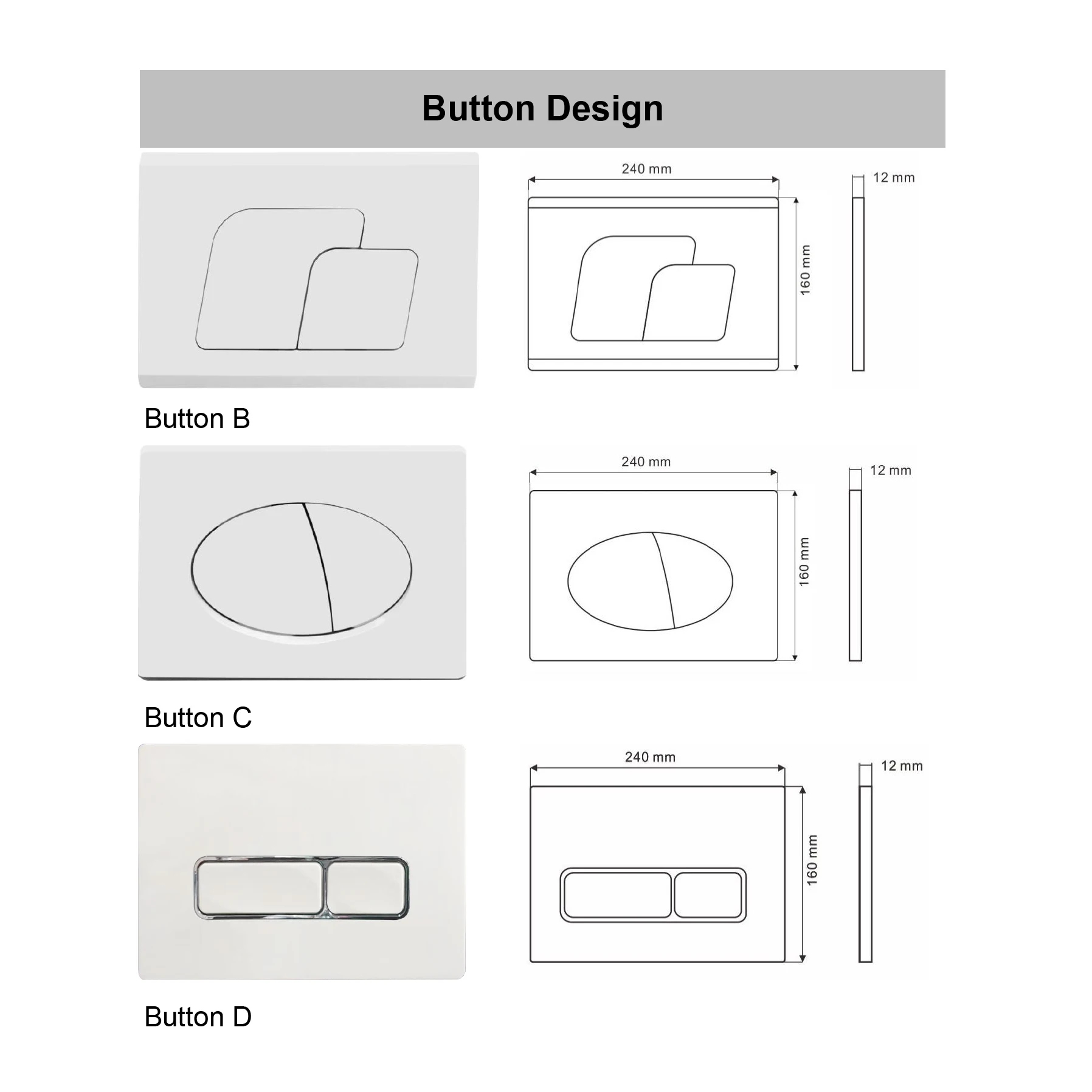Dual Flush Concealed Water Tank Wall Hung Fashionable Bathroom Water Tank Space-Saving Built-In plumbing fixtures