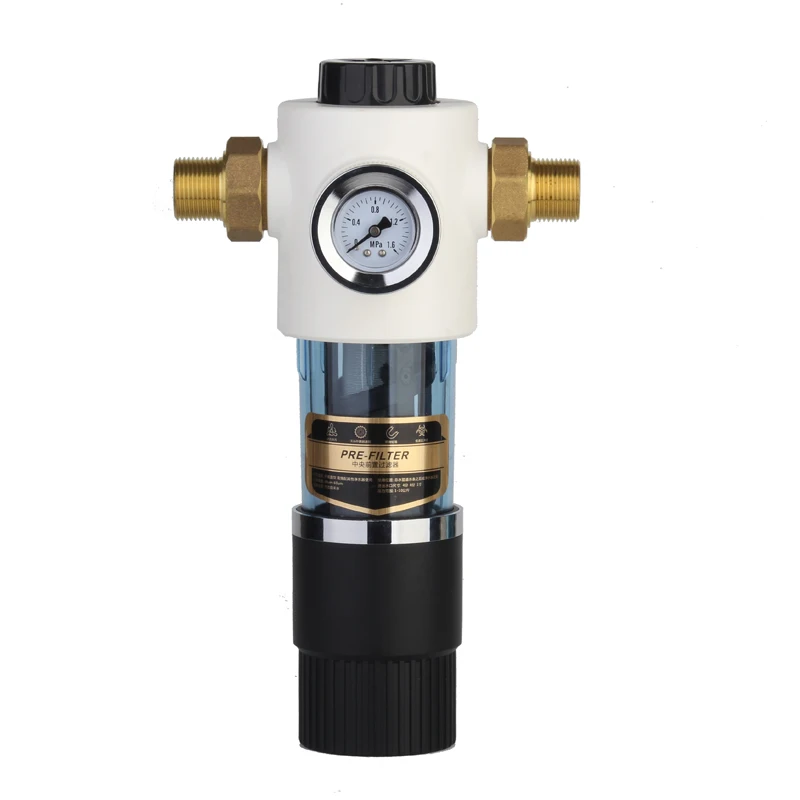 2kg Whole House 40 micron brass Backwash water prefilter with manometer