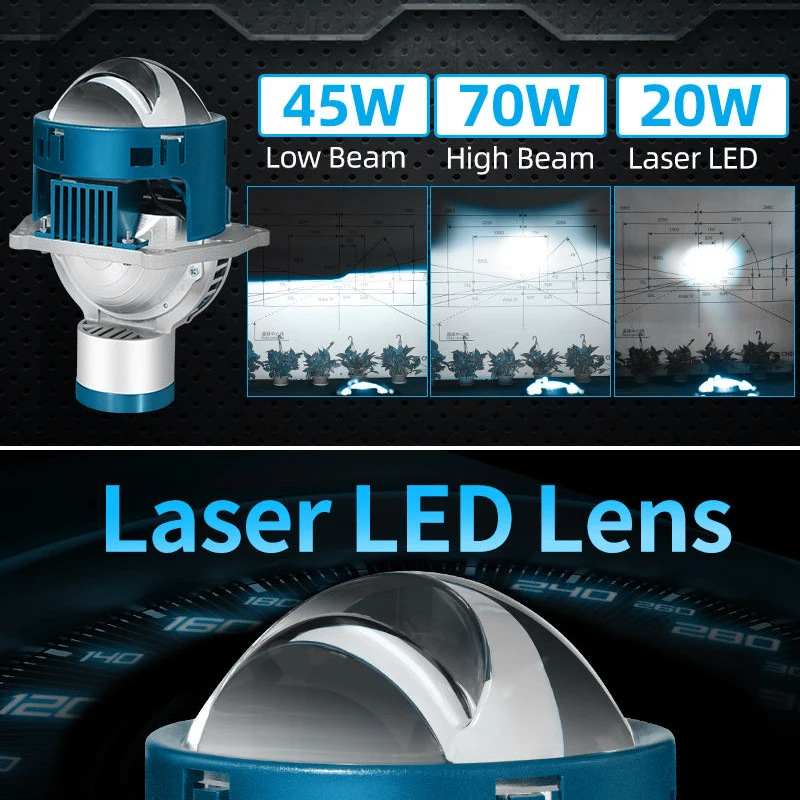 ODM Auto Lighting System LED Projector Bi Laser Lens  LED High Low Beam 140W  Car Led Headlights for universal cars