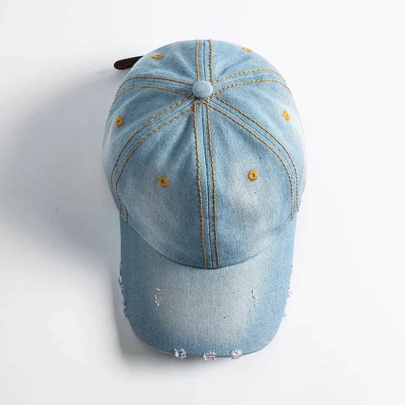 High quality solid color blank hat custom high street retro cut sports baseball hat