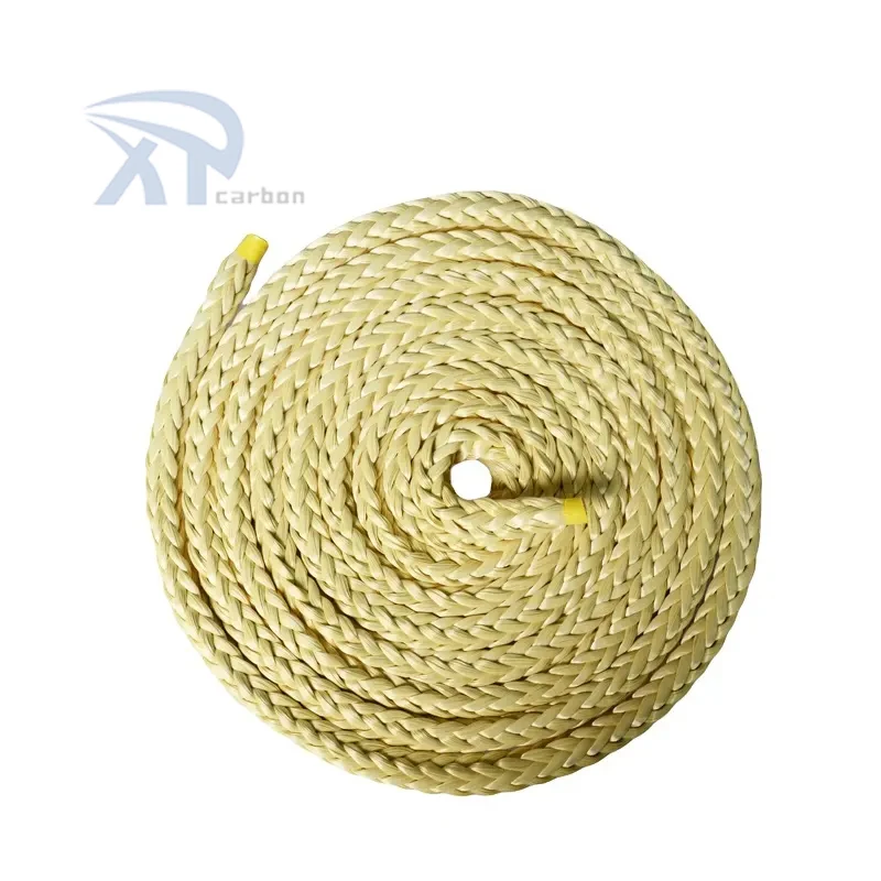 High modulus fireproof braided aramid fabric safety rope for fire safety