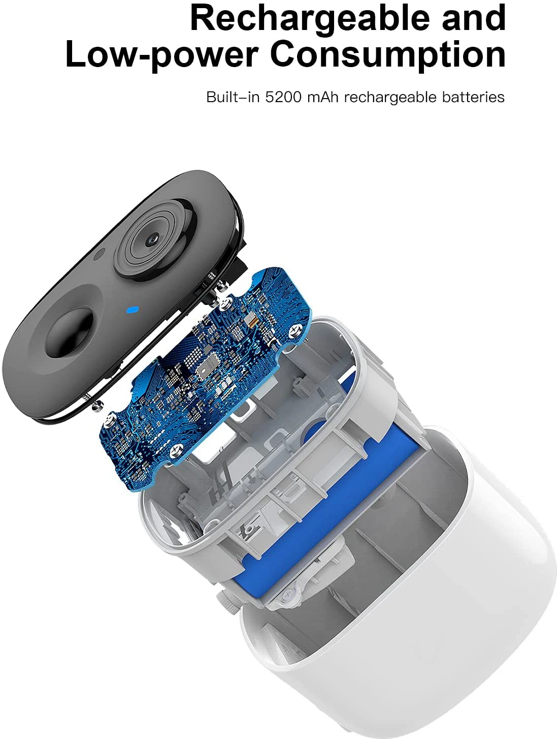 Security Camera Outdoor, Wireless Rechargeable Battery Powered 1080P HD WiFi IP Home Surveillance Cameras, Indoor Smart Cam SD