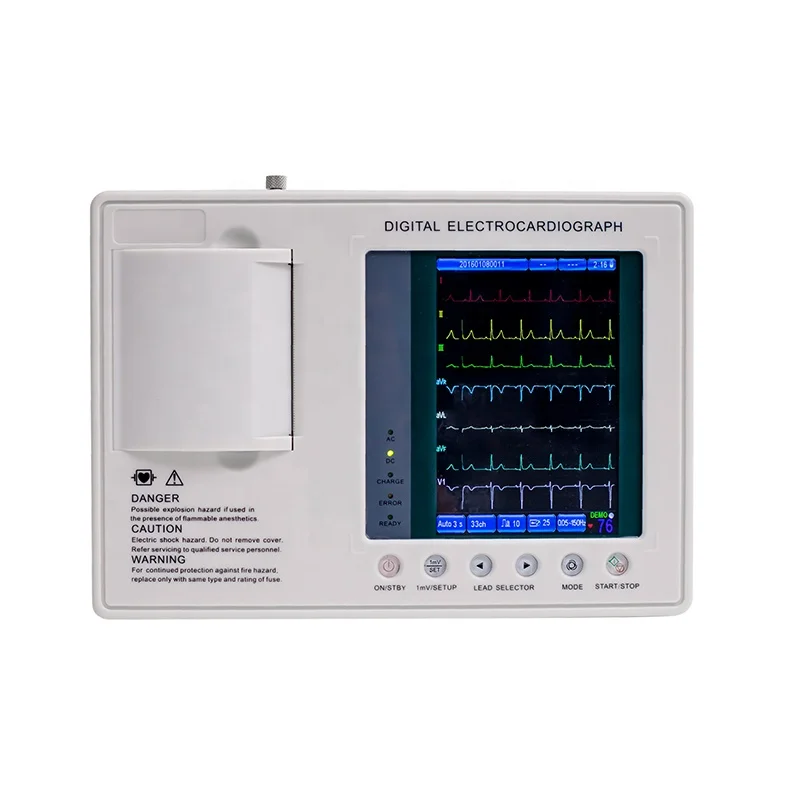 Automatic Manual Single Channel 60s Compressed Record Rhythm Analysis Electrocardiograph Digital 3 ECG machine