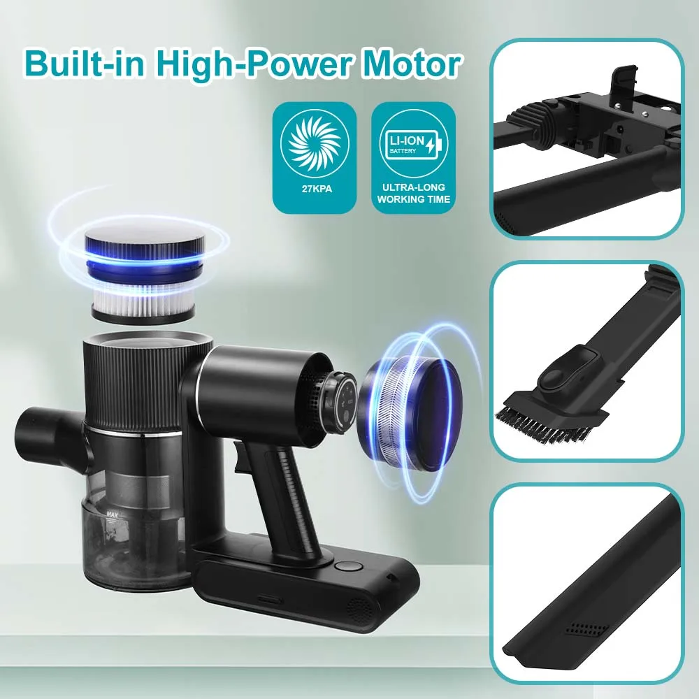 WINNINGSTAR ST-5044 27KPA Brushless Motor Carpet Household Portable Handheld Upright Wireless Dry Vacuum Cleaner