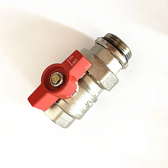 1-1/4 Brass Ball Valve for floor heating manifold Radiant NPT Ball Valve Blue And RED butterfly Handel Ball valve