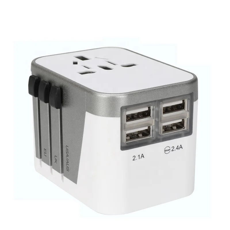 Travel Adapters International Travel Adapter Universal with 4 USB Charging Port for Business Trips Colourful