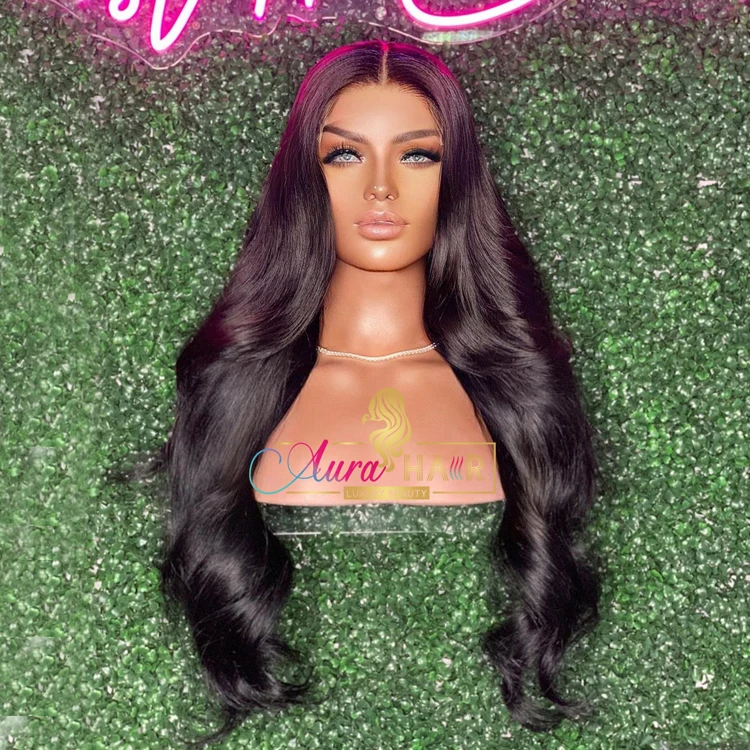  Grade 12A 13*6 Transparents Brazilian Human Hair Pre Plucked Full Lace Wig Swiss Frontal