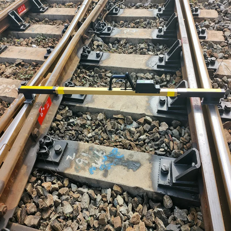 Digital switch track gauge for turnout track gauge level measuring