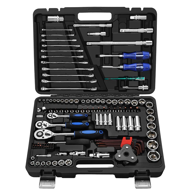 
121 pieces Car Repair Hand Tool Kits Professional Multifunction Completed Universal Tool Wrench Set 