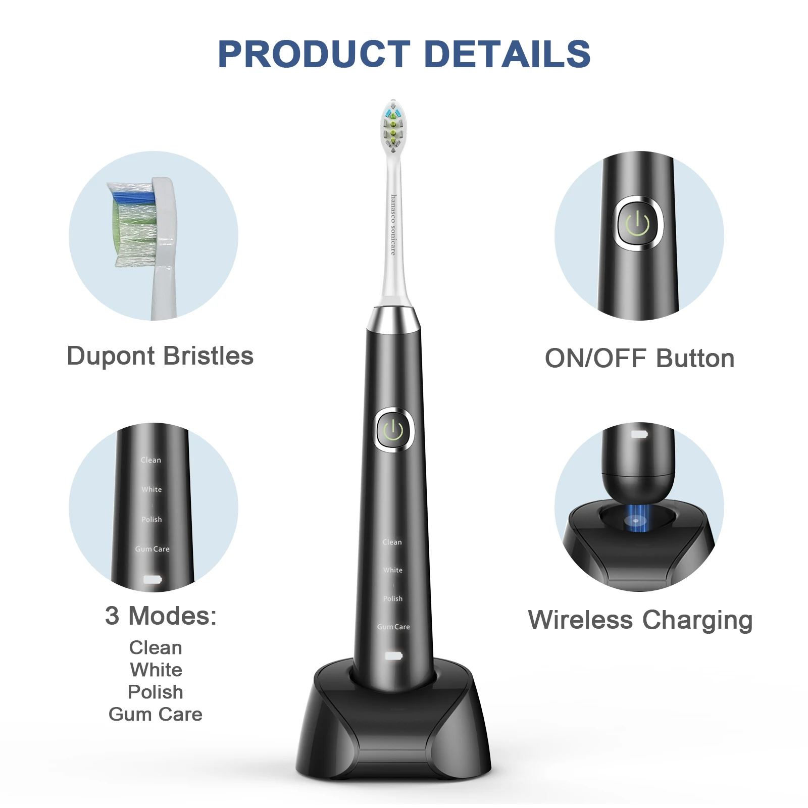 Portable travel sonic electric toothbrush multifunctional adult cleaning teeth electric toothbrush