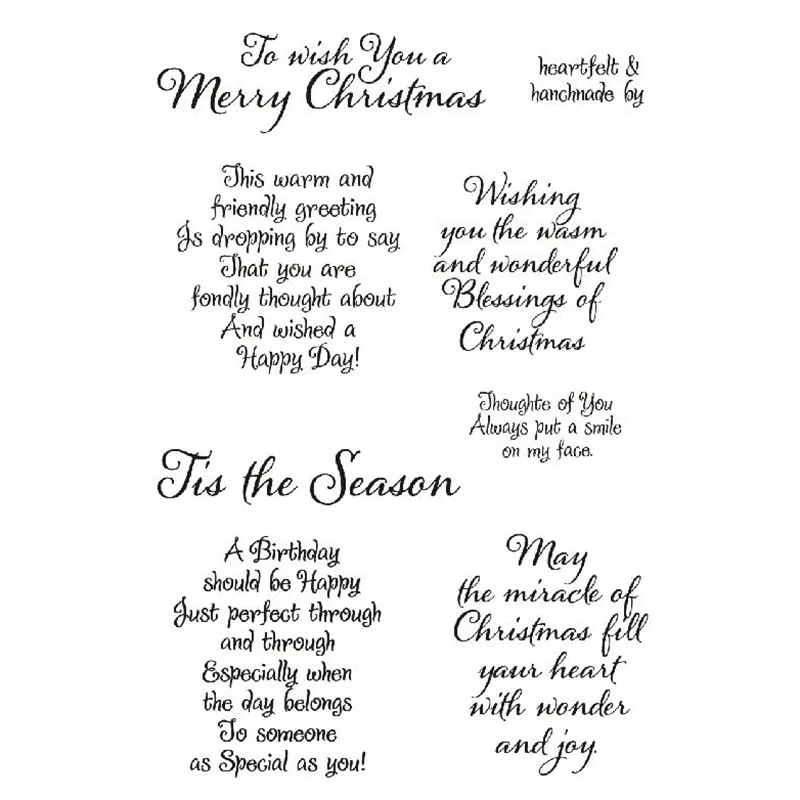 Wholesale English Letter Decoration Silicone Transparent Clear Stamps for Card Making Decoration and Scrapbooking