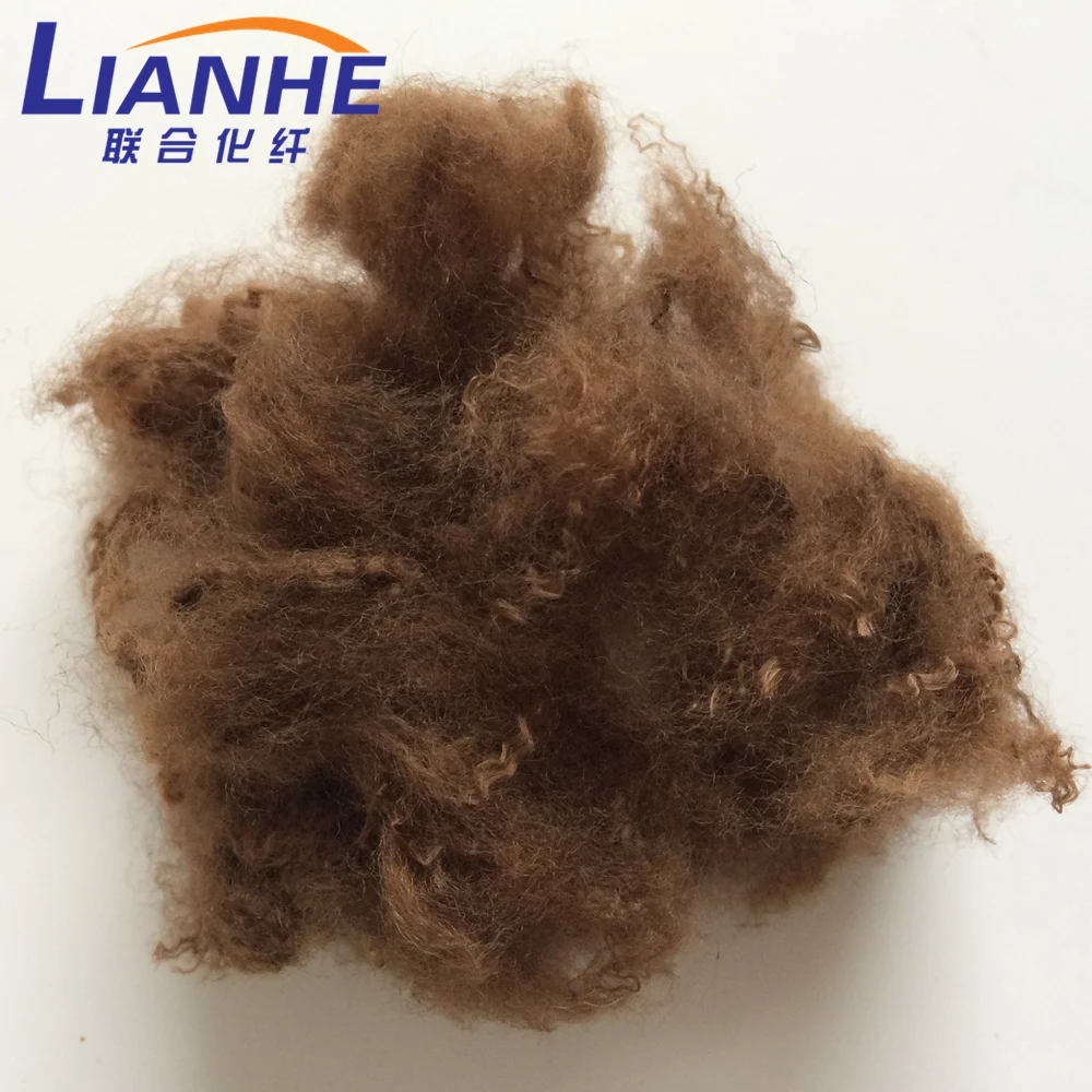 regenerated 3D or 6D olive shade solution dope dyed psf fiber for geotextiles