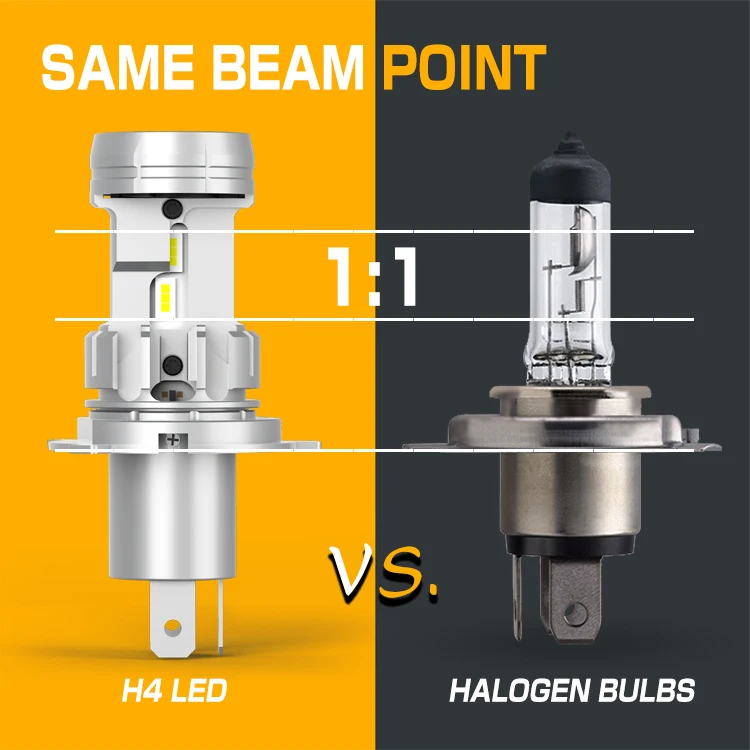 OEM ODM Foco led H4 Светодиодная лампа для Фар 9003 80 Вт 6500K 12 В автомобильная светодиодная мотоцикла