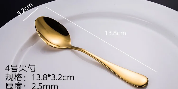 LDX011-2 Luxury Gold single fork Knife Fork and Spoon Gold Plated Low MOQ Camping Dining
